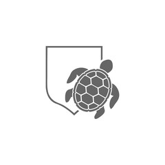 Turtle shield logo icon isolated on transparent background