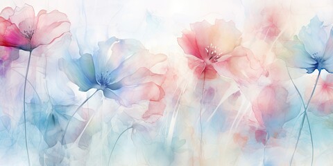   A Symphony of Colors: Abstract Watercolor Flowers Dance in a Dynamic Background - Igniting Passion and Inspiration Loose Abstract Watercolor Flowers Generative Ai Digital Illustration