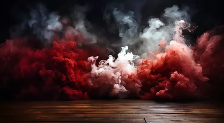 Deurstickers fire and smoke © PooSoo