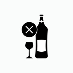 Non Alcoholic Drinks Icon. Symbol No Liquor.   