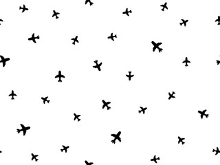 Airplane vector seamless surface pattern