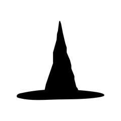 Fototapeta premium Witch Hat Silhouette Illustration, Helloween icon