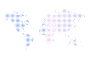 Fototapeta na wymiar World map dotted style background