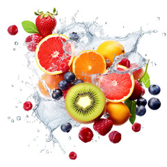 Sliced fruits illustration