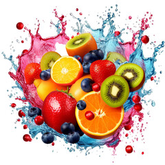 Sliced fruits illustration