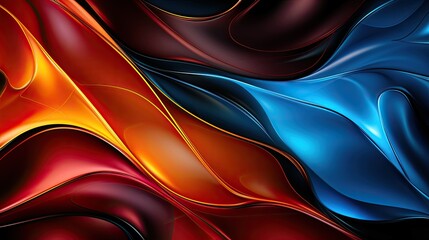 Obraz premium The abstract background has vibrant blue, orange, and pink colors. (Generative AI)