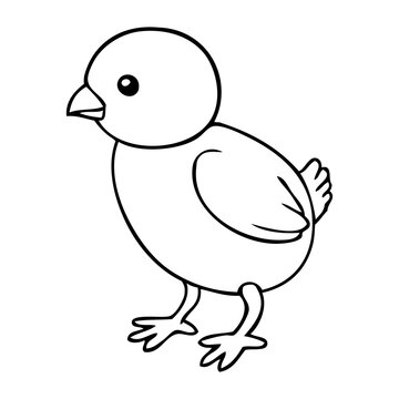 chick outline vector illustration