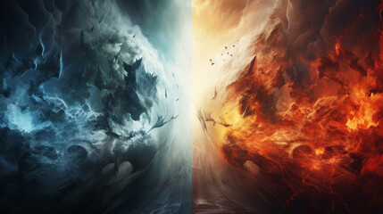 hell vs heaven background - obrazy, fototapety, plakaty