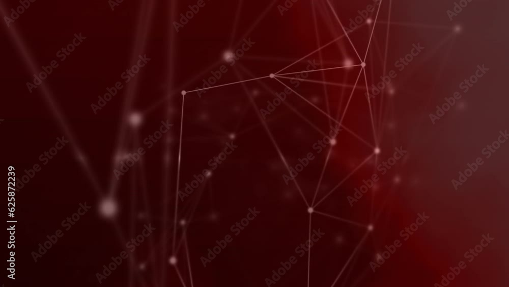 Poster animation of network of connections floating against red background