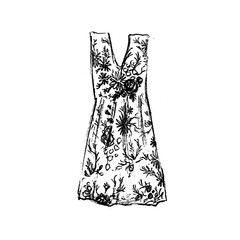 Illustration of Flowery Dress