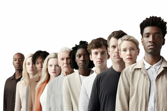 abstract group of people standing in line, Generative AI