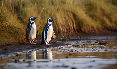 Fototapeta premium penguins in the jungle 