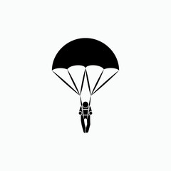 Parachute Icon. Paratroopers Symbol - As Simple Vector, Sign for Design and Website, Presentation or Application. 