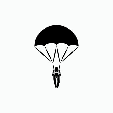 Parachute Icon. Paratroopers Symbol - As Simple Vector, Sign for Design and Website, Presentation or Application. 