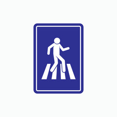 Pedestrian Crosswalk Symbol. Attention Symbol As Simple Vector Sign for Design and Website, Presentation or Application.