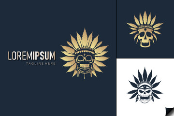 Skull of Cannabis Face Logo