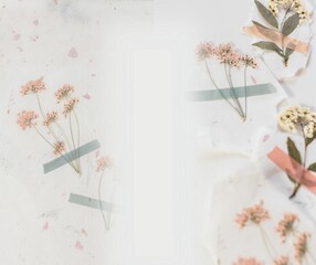 Flowers in grey background