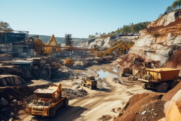 Mining Operation With Large Excavators, Generative AI
