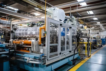 Foto auf Alu-Dibond  Plastic Manufacturing Plant, Generative AI © fahmy