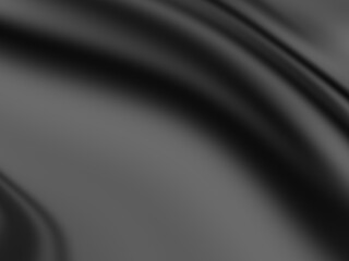 Satin black wave and soft shadow. abstract background on isolation.