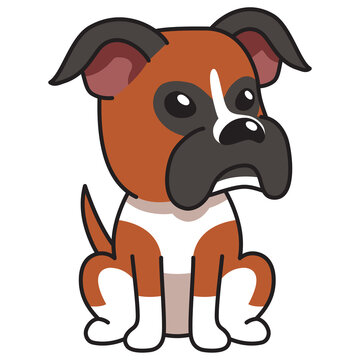 Cartoon character boxer dog for design.