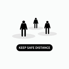 Safe Distance Icon. Make Space Among People.  