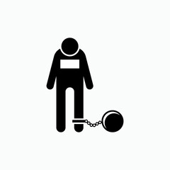 Prisoner Icon. Defendant Symbol. UI Symbol - Vector.    