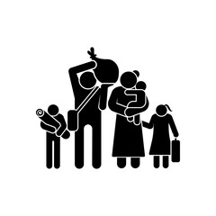 Refugees Icon. Immigrant, Asylum Seeker Symbol - Vector, Sign for Design, Presentation, Website or Apps Elements.