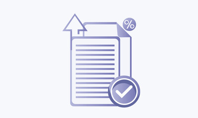 Documents icon. Stack of paper sheets. Confirmed or approved document. Business icon.on white background.Vector Design Illustration.