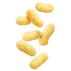 Flying delicious corn sticks cut out