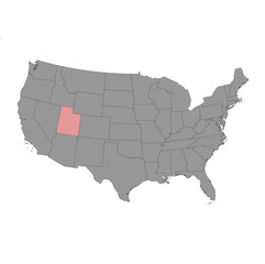 Utah state map. Vector illustration.