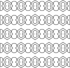 Abstract background with figures from lines. black and white pattern for web page, textures, card, poster, fabric, textile. Monochrome graphic repeating design.