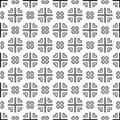 Abstract background with figures from lines. black and white pattern for web page, textures, card, poster, fabric, textile. Monochrome graphic repeating design.