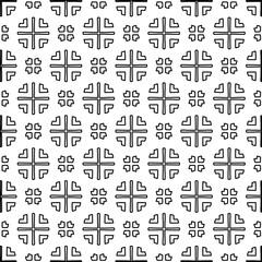 Abstract background with figures from lines. black and white pattern for web page, textures, card, poster, fabric, textile. Monochrome graphic repeating design.