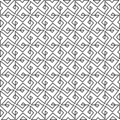 Abstract background with figures from lines. black and white pattern for web page, textures, card, poster, fabric, textile. Monochrome graphic repeating design.