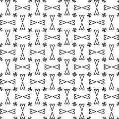 Abstract background with figures from lines. black and white pattern for web page, textures, card, poster, fabric, textile. Monochrome graphic repeating design.