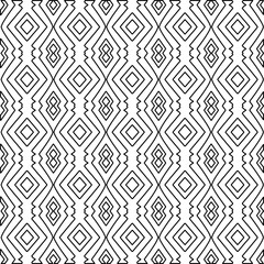 Abstract background with figures from lines. black and white pattern for web page, textures, card, poster, fabric, textile. Monochrome graphic repeating design.
