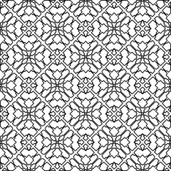 Fototapeta premium Abstract background with figures from lines. black and white pattern for web page, textures, card, poster, fabric, textile. Monochrome graphic repeating design.