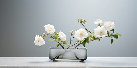Minimalist Flower Arrangement - Discover the beauty of simplicity with a minimalist flower arrangement that captivates with its understated elegance Generative AI Digital Illustration