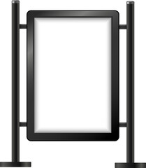 Street sign hanging mounted illuminated lightbox isolated on transparent background. realistic empty blank mockup template. 