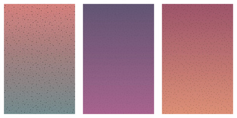 Gradient background set with dotted texture. Vector illustration.