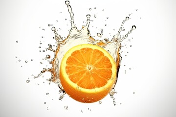 Obraz na płótnie Canvas splash with orange isolated on white background