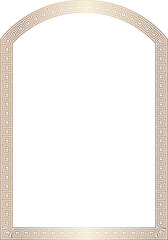 Segmental Arch rectangular frame architecture window door ornate Greek key pattern Greek meander pattern ornamental borders seamless meander pattern Luxury decorative golden frame gold picture frame 