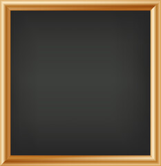 Signboards in a wooden frame hanging . Restaurant menu board. School vector chalkboard, writing surface for text or drawing. Blank advertising or presentation boards.