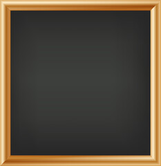 Obraz premium Signboards in a wooden frame hanging . Restaurant menu board. School vector chalkboard, writing surface for text or drawing. Blank advertising or presentation boards.
