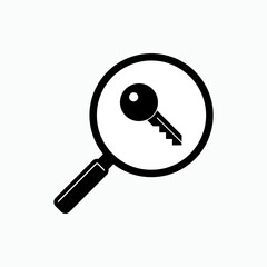 Search Keyword Icon. Web Searching Symbol - Vector, Sign for Design, Presentation, Website or Application Element.