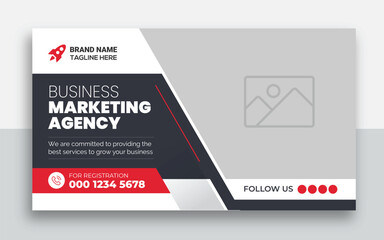 Business youtube thumbnail and web banner design template