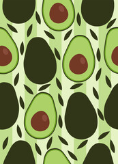 seamless pattern with avocado