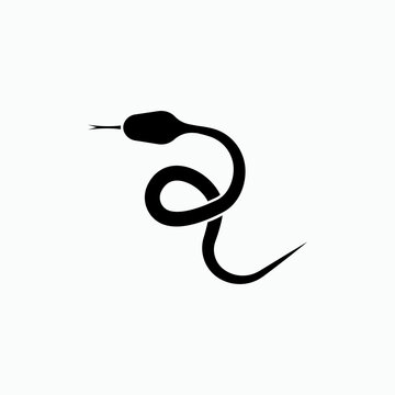 Snake Icon.  Long Reptile Limbless. Serpent Symbol.