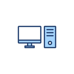 Computer icon vector. computer monitor sign and symbol
